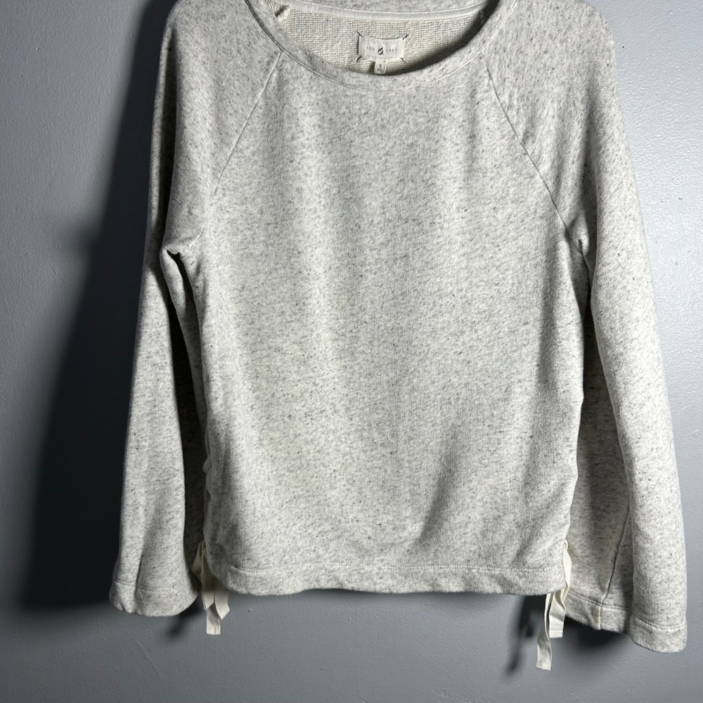 Lou & Grey‎ Speckled Knit Lace Up Side Sweatshirt Women's Small Cream